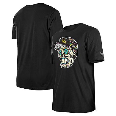 Men's New Era Black San Diego Padres Sugar Skulls T-Shirt