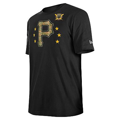 Men's New Era Black Pittsburgh Pirates 2024 Armed Forces Day T-Shirt