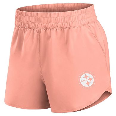 Women's Fanatics Signature Coral Pittsburgh Steelers Front Office Woven Shorts