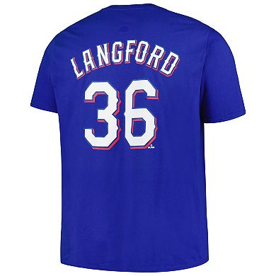 Men's Profile Wyatt Langford Royal Texas Rangers Name & Number T-Shirt