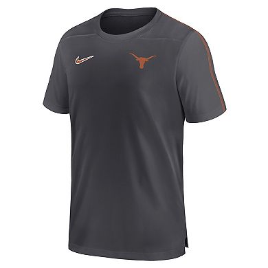 Men's Nike Anthracite Texas Longhorns 2024 Sideline Coach Performance Top