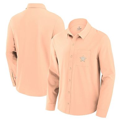 Men's Fanatics Signature Light Pink Houston Astros Front Office Long Sleeve Button-Up Shirt