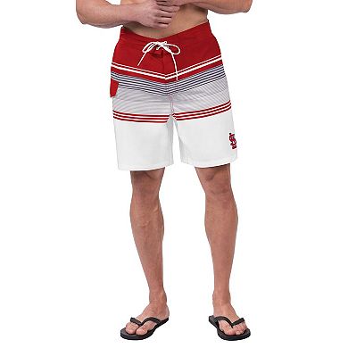 Men's G-III Sports by Carl Banks Red/White St. Louis Cardinals Jump Shot Volley Board Shorts