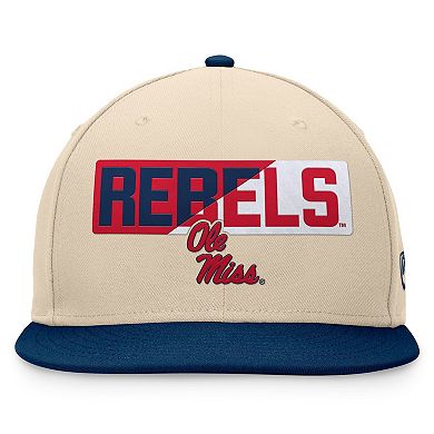 Men's Top of the World Khaki Ole Miss Rebels Goalaso Snapback Hat