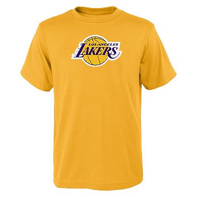 Youth Gold Los Angeles Lakers Primary Logo T-Shirt