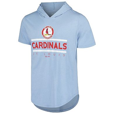 Men's Majestic Threads Light Blue St. Louis Cardinals Tri-Blend Hoodie T-Shirt
