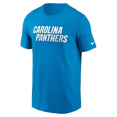 Men's Nike Blue Carolina Panthers Primetime Wordmark Essential T-Shirt