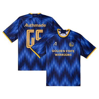 Men's Authmade x NBA Blue Golden State Warriors Soccer Kit Fashion Jersey