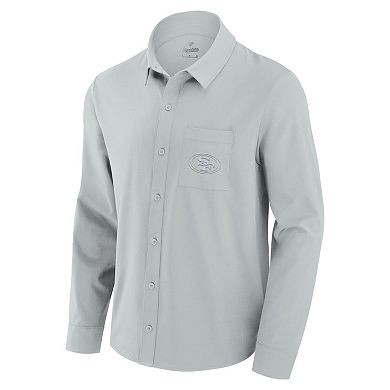 Men's Fanatics Signature Gray San Francisco 49ers Front Office Long Sleeve Button-Up Shirt