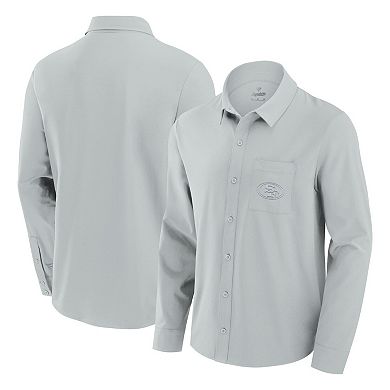 Men's Fanatics Signature Gray San Francisco 49ers Front Office Long Sleeve Button-Up Shirt