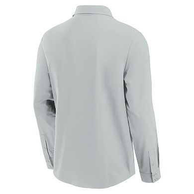 Men's Fanatics Signature Gray New York Jets Front Office Long Sleeve Button-Up Shirt