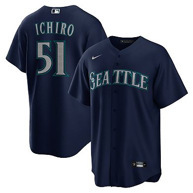 Men's Nike Ichiro Suzuki Navy Seattle Mariners Official Replica Player Jersey