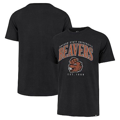 Men's '47 Black Oregon State Beavers Double Header Franklin T-Shirt