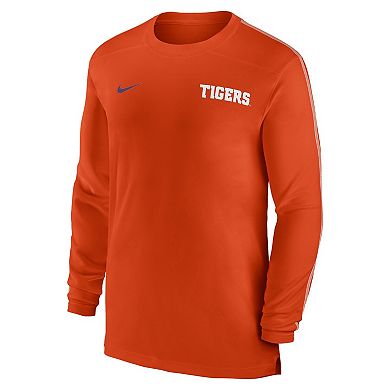 Men's Nike Orange Clemson Tigers 2024 Sideline Coach UV Performance Long Sleeve T-Shirt