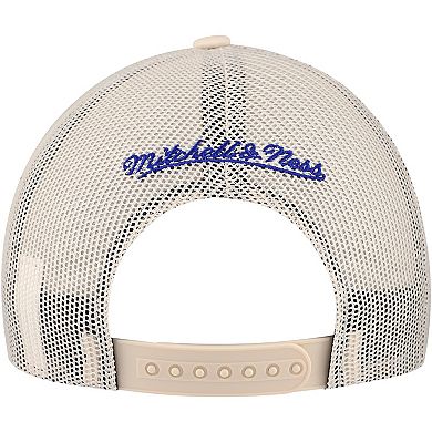 Men's Mitchell & Ness Cream St. Louis Blues Foam Front Trucker Adjustable Hat