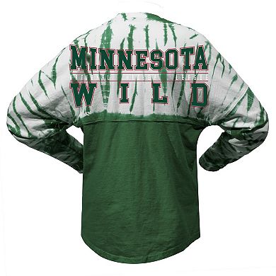 Unisex Spirit Jersey Hunter Green Minnesota Wild Crystal Half Dye Long Sleeve T-Shirt