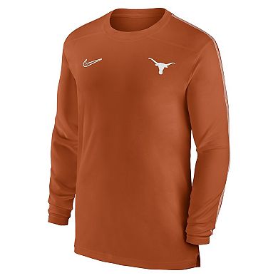 Men's Nike Texas Orange Texas Longhorns 2024 Sideline Coach UV Performance Long Sleeve T-Shirt