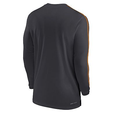 Men's Nike Anthracite Tennessee Volunteers 2024 Sideline Coach UV Performance Long Sleeve T-Shirt