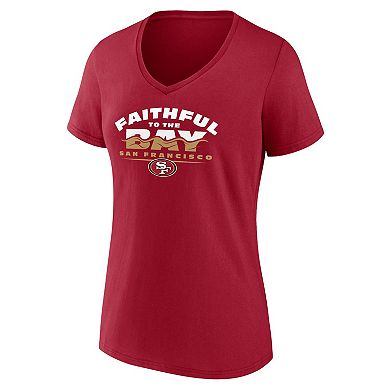 Women's Fanatics Scarlet San Francisco 49ers Hometown Defensive Stand V-Neck T-Shirt