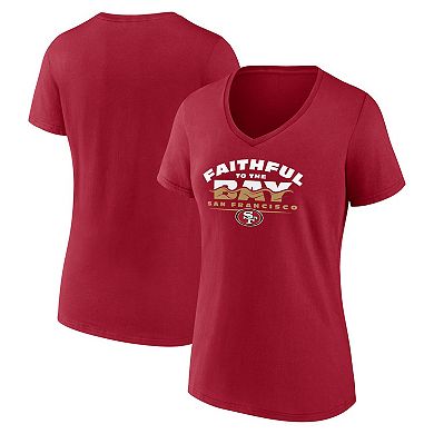 Women's Fanatics Scarlet San Francisco 49ers Hometown Defensive Stand V-Neck T-Shirt