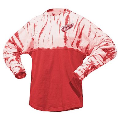 Unisex Spirit Jersey Red Detroit Red Wings Crystal Half Dye Long Sleeve T-Shirt