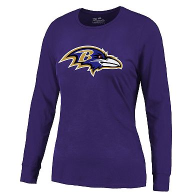 Women's Majestic Threads Derrick Henry Purple Baltimore Ravens Name & Number Long Sleeve T-Shirt