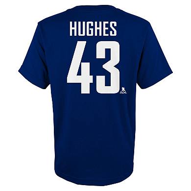 Youth Quinn Hughes Blue Vancouver Canucks Captain Player Name & Number T-Shirt