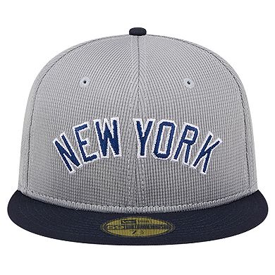 Men's New Era Gray New York Yankees Pivot Mesh 59FIFTY Fitted Hat