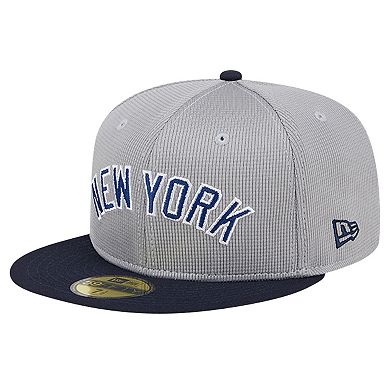 Men's New Era Gray New York Yankees Pivot Mesh 59FIFTY Fitted Hat