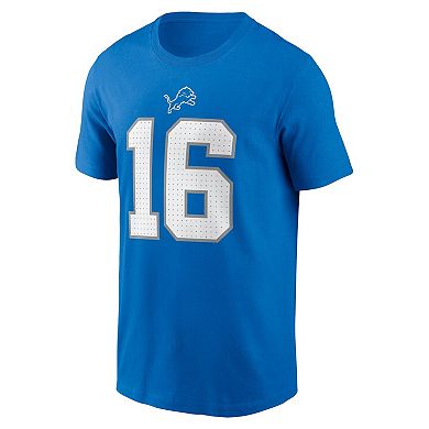 Men's Nike Jared Goff Blue Detroit Lions Name & Number T-Shirt