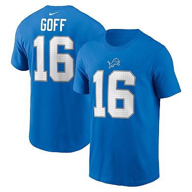 Men's Nike Jared Goff Blue Detroit Lions Name & Number T-Shirt