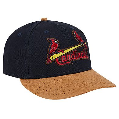 Men's New Era Navy St. Louis Cardinals Team Suede Visor Low Profile 59FIFTY Fitted Hat