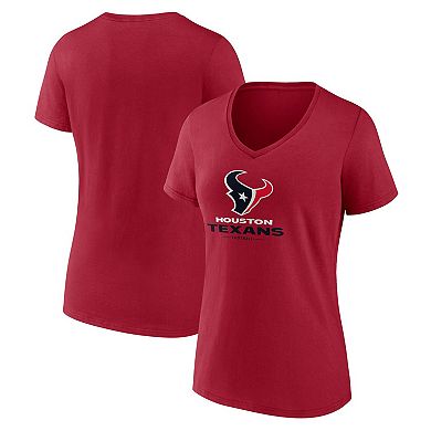 Women's Fanatics  Red Houston Texans  Lock-Up V-Neck T-Shirt