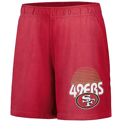 Youth Scarlet San Francisco 49ers Beach Bum Sun-Bleached French Terry Shorts