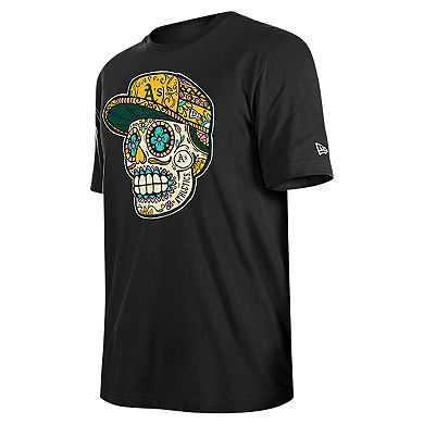 Men's New Era Black Oakland Athletics Sugar Skulls T-Shirt