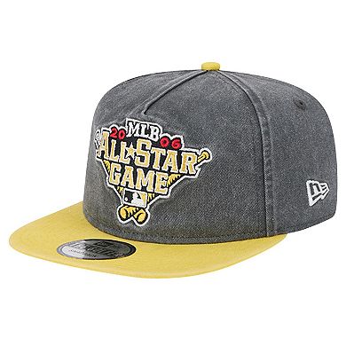Men's New Era Black/Gold Pittsburgh Pirates 2006 MLB All-Star Game Pigment Dye Golfer Snapback Hat