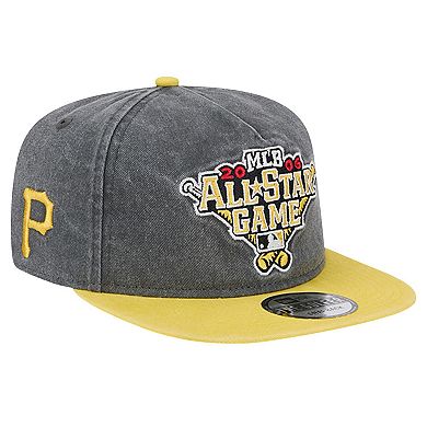 Men's New Era Black/Gold Pittsburgh Pirates 2006 MLB All-Star Game Pigment Dye Golfer Snapback Hat