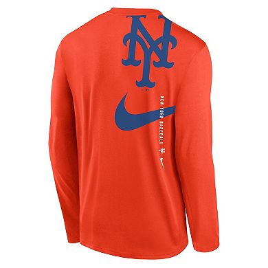 Men's Nike Orange New York Mets Large Swoosh Back Legend Performance T-Shirt