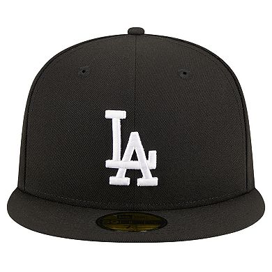 Men's New Era Black Los Angeles Dodgers Logo 59FIFTY Fitted Hat