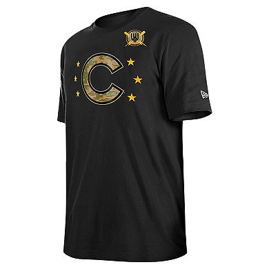 Men's New Era Black Chicago Cubs 2024 Armed Forces Day T-Shirt