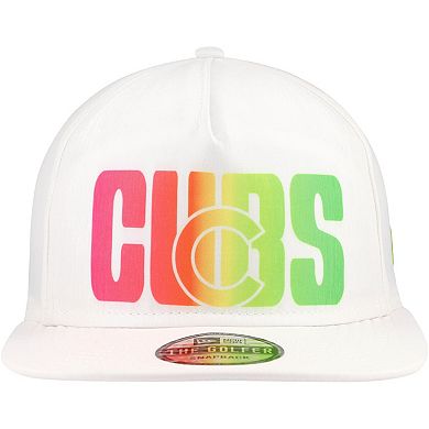 Men's New Era White Chicago Cubs Spring Spectrum Golfer Snapback Hat