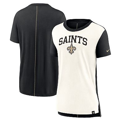 Women's Nike Cream/Black New Orleans Saints Wordmark Tri-Blend T-Shirt