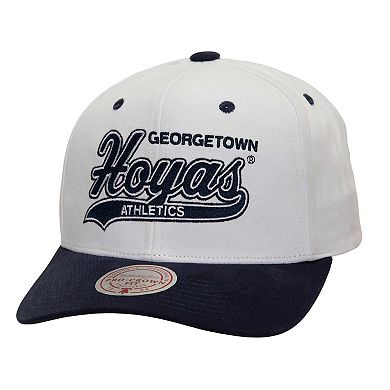 Men's Mitchell & Ness White/Navy Georgetown Hoyas Tail Sweep Pro Snapback Hat