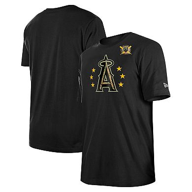Men's New Era Black Los Angeles Angels 2024 Armed Forces Day T-Shirt