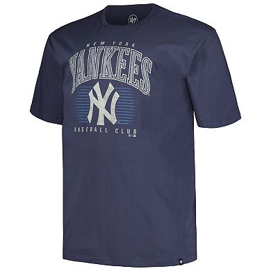 Men's '47 Navy New York Yankees Big & Tall Double Header T-Shirt