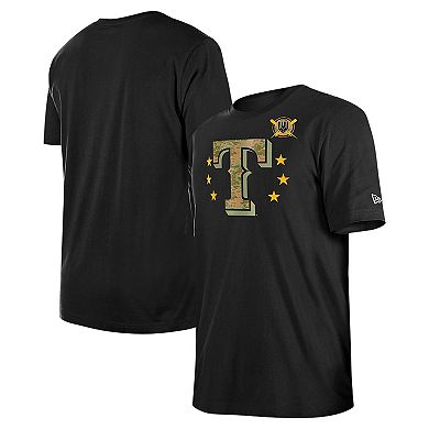 Men's New Era Black Texas Rangers 2024 Armed Forces Day T-Shirt