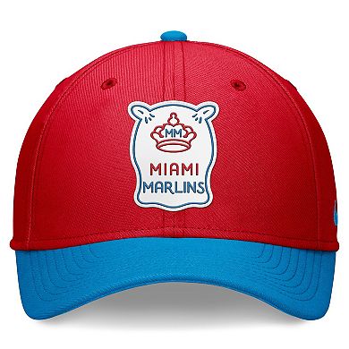 Men's Nike Red/Blue Miami Marlins 2024 City Connect Swoosh Flex Hat