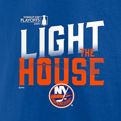 Men's Fanatics Royal New York Islanders 2024 Stanley Cup Playoffs Slogan T-Shirt
