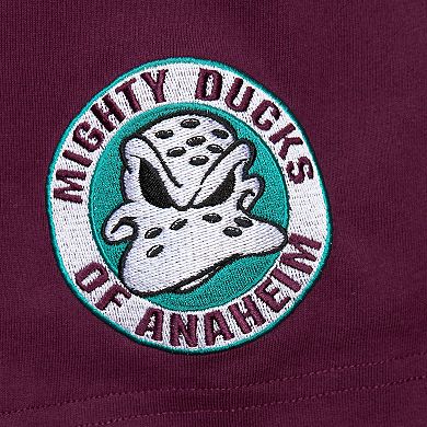 Men's Mitchell & Ness Teemu Selanne Purple Anaheim Ducks Premium Nickname Vintage Logo T-Shirt