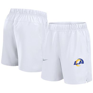 Men's Nike White Los Angeles Rams Blitz Victory Performance Shorts